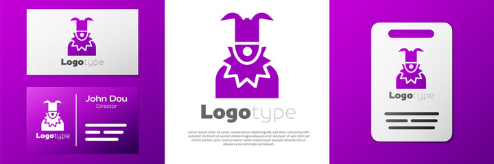 Logotype Joker head icon isolated on white background. Jester sign. Logo design template element. Vector.