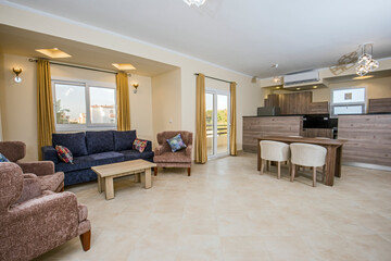 Interior design of luxury apartment living room