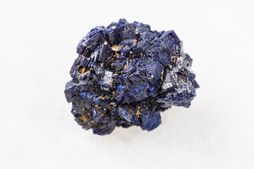 macro photography of sample of natural mineral from geological collection - unpolished Azurite...