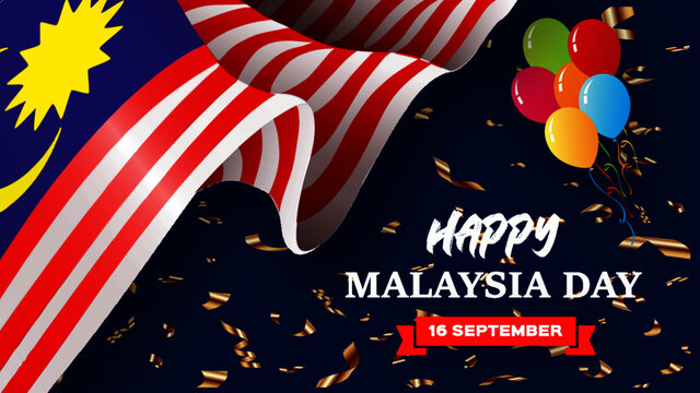 Happy Malaysia Day Banner Background

