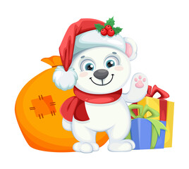 Cute polar bear cartoon character