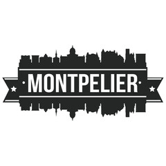 Montpelier Vermont, Skyline Silhouette Design City Vector Art Stencil.