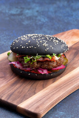 Perfect hamburger classic burger american cheeseburger with cheese, bacon