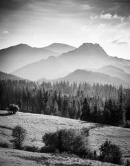 Fotobehang Tatra Tatra Mountains in Poland - black and white photography