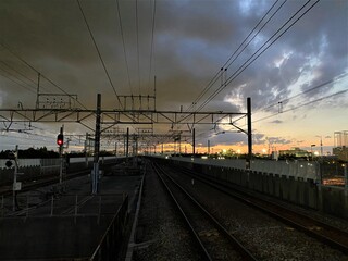 Fototapeta premium 夕刻の線路