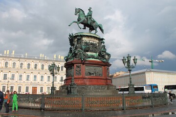 Fototapeta na wymiar Monument to Emperor Nicholas I on St. Isaac's Square. St. Petersburg.