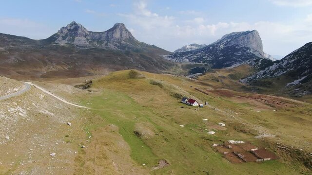 Drone view of amazing Durmitor National Park, part of Dinaric Alps, Montenegro