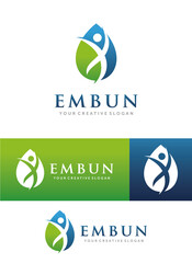 Fresh water logo, water drink logo vector