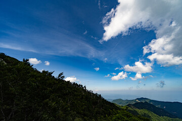 clouds in the mountains