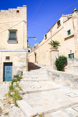 Into the city of Matera, in Italy, with its typical white houses