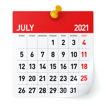 July 2021 - Calendar