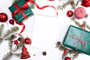Fototapeta na wymiar Christmas gift boxes with decorations