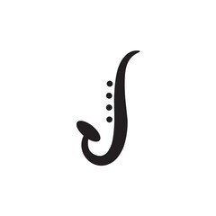 Saxophone sign logo design template
