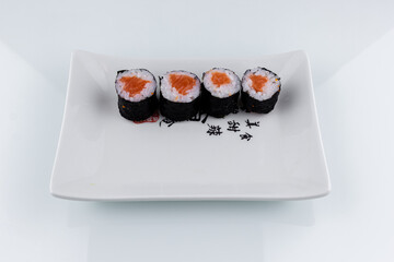 Hosomaki can be rolls with salmon thin rolls