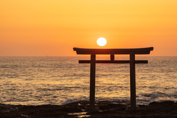 大洗磯前神社　日の出