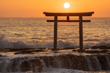 大洗磯前神社　日の出