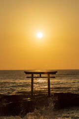大洗磯前神社　日の出