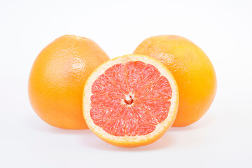 fresh and delicious grapefruit isolated on white background
