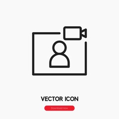 online meeting icon vector. Linear style sign for mobile concept and web design. online meeting symbol illustration. Pixel vector graphics - Vector. 