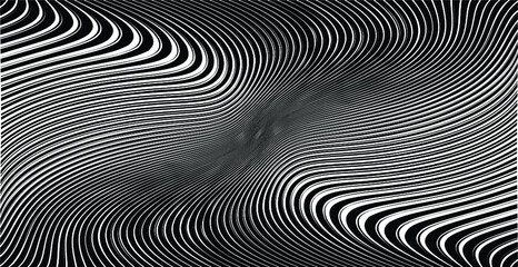 Abstract warped Diagonal Striped Background . Vector curved twisted slanting, waved lines texture
