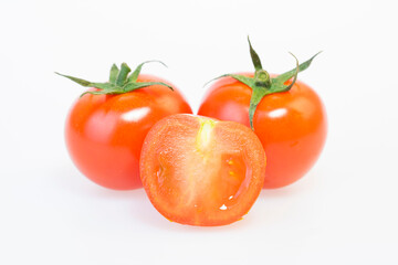 fresh and delicious tomato isolated on white background
