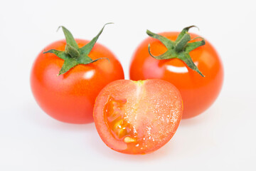 fresh and delicious tomato isolated on white background
