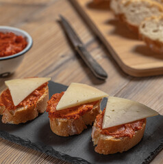 Typical Mediterranean meat spread prepared with pork and paprika.
