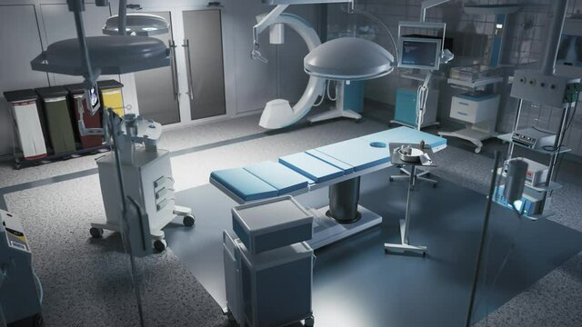 Operating room with medical equipment. 3d visualisation