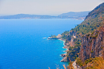 Fototapeta premium Èze - das schönste Panorama der Côte d'Azur, Frankreich