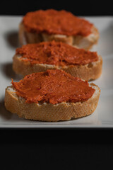 Typical Mediterranean meat spread prepared with pork and paprika.