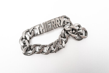 Obraz premium gourmette en argent au prénom Thierry