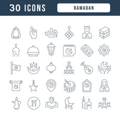 Vector Line Icons of Ramadan