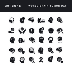 Vector Simple Icons of World Brain Tumor Day
