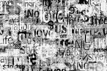Abstract grunge urban geometric chaotic words, letters background