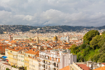 Fototapeta na wymiar View to the city of Nice, France