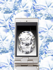 携帯画面に写るダイヤモンド