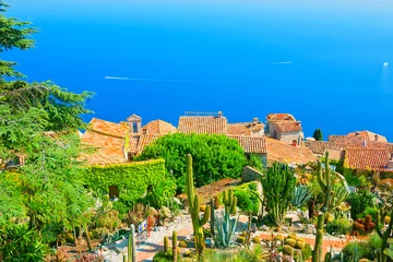 Papier Peint photo autocollant Nice Èze - das schönste Panorama der Côte d'Azur, Frankreich