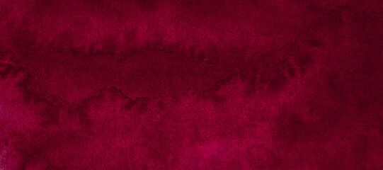 Intense burgundy color of hand-painted watercolor stains. Dark red abstract background with natural texture.