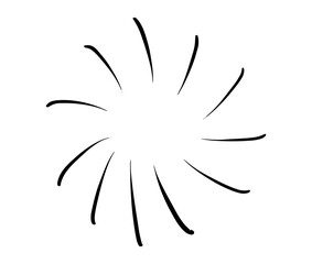 Doodle burst in vintage style on white background. Black vector hand drawn sketch illustration. Sun, starburst, sparkle, sunburst set. Line sparkle explosion. Marker handdrawn line. Retro spark shine