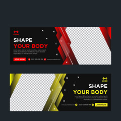 Fitness facebook cover social media post banner 