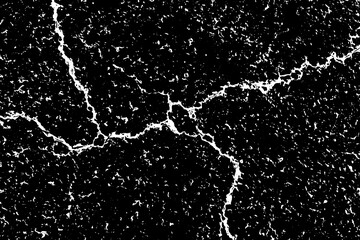 Grunge black and white crack texture background (Vector). Use for decoration, aging or old layer