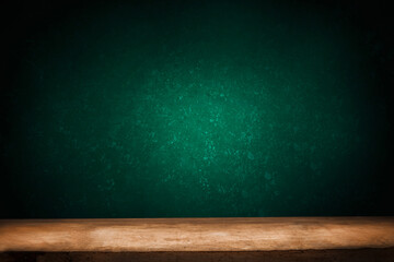 background reflection from a window on the wall, and a worn old wooden table
