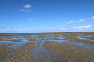 A walk in isolation through wadden sea national park in Southern Denmark