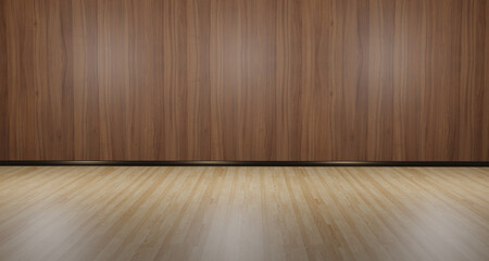 3D illustration backdrops, wooden floor and cement sceneries with designed lighting spread throughout the room. Ready to use in design work