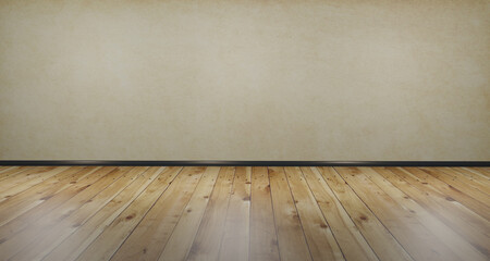 3D illustration backdrops, wooden floor and cement sceneries with designed lighting spread throughout the room. Ready to use in design work