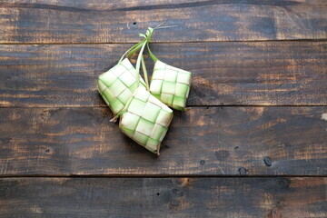 ketupat rice box made of coconut leaves	