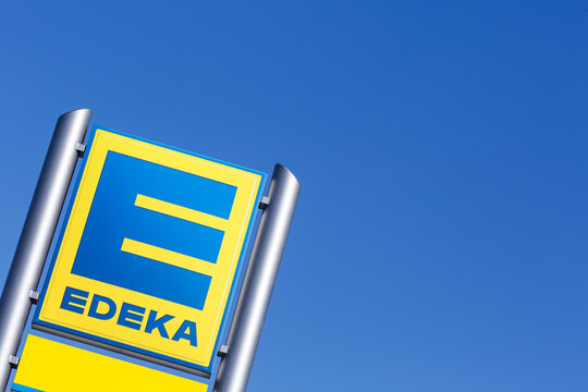 Edeka logo sign supermarket food shop copyspace copy space