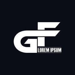Letter GF simple logo design vector