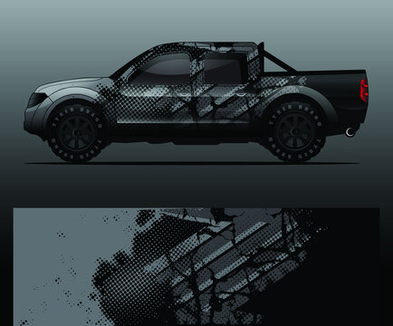 Truck decal graphic wrap vector, abstract background