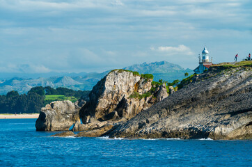 Fototapeta na wymiar Mouro Island, Santander Bay, Santander, Cantabria, Spain, Europe